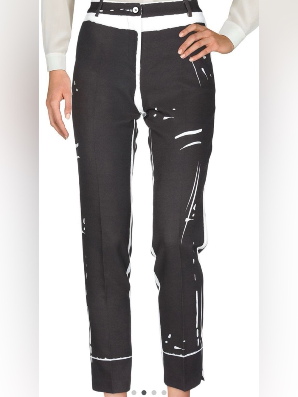 NWOT Black and White Abstract Print Trousers